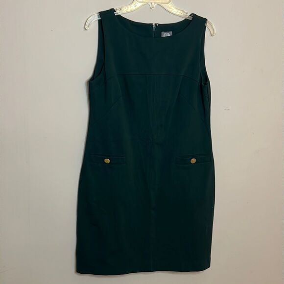 Vince Camuto Forrest Green Sheath Dress - Size 12 - Picture 14 of 14